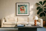 Holiday Patina IV by Veronique Charron. Displayed in a glass frame with matte in a clean modern living room. Available as an archival giclee rolled canvas, fine art paper, or poster print. SKU 102882a.