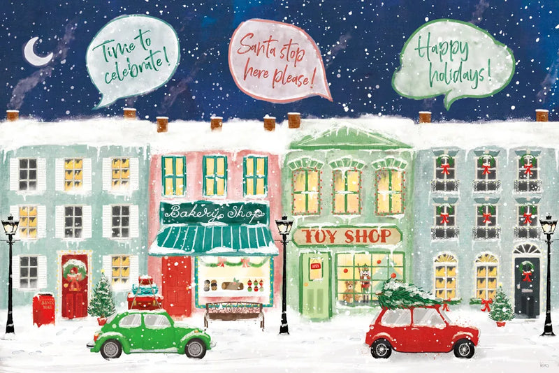 Hometown Holiday I by Veronique Charron. SKU 60896i. Archival Giclee Fine art print for wall decor.