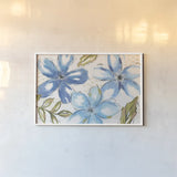 Indigo Tones I by Veronique Charron. shown as a paper print in a white frame. Available as a archival giclee rolled canvas, fine art paper, or poster print. SKU 84365i.