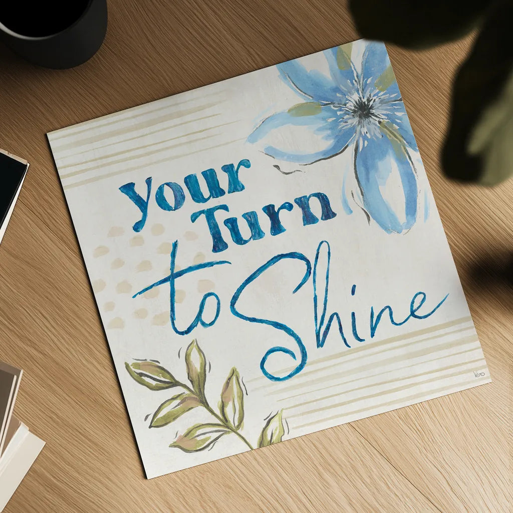 Indigo Tones V by Veronique Charron. Shown as a detailed flat fine art print, highlighting archival giclee quality. Available as an archival giclee rolled canvas, fine art paper, or poster print. SKU 84369a.