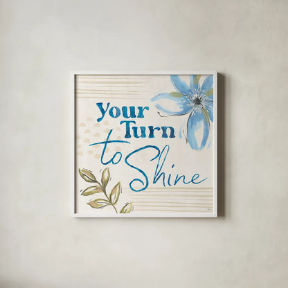 Indigo Tones V by Veronique Charron. Shown in a crisp white glass frame for a clean and minimalist style. Available as an archival giclee rolled canvas, fine art paper, or poster print. SKU 84369a.