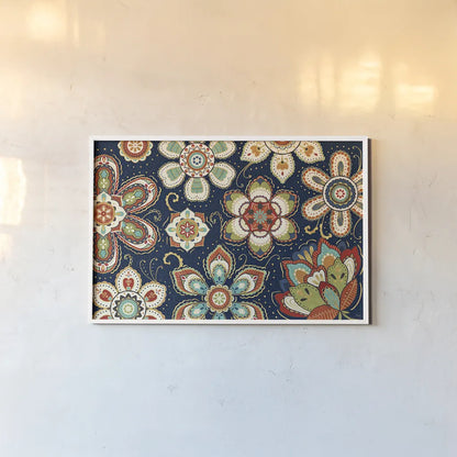 La Vida Loca I Blue by Veronique Charron. shown as a paper print in a white frame. Available as a archival giclee rolled canvas, fine art paper, or poster print. SKU 39489i.