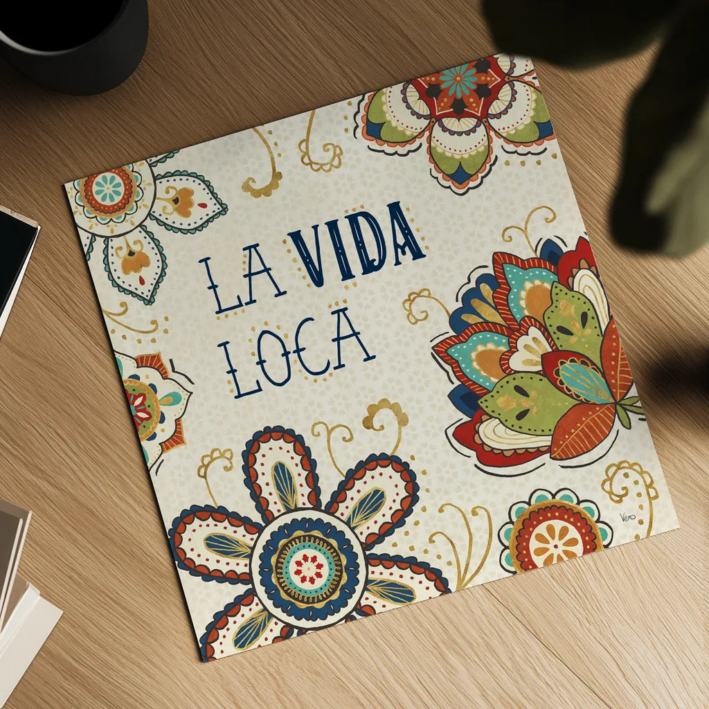 La Vida Loca II by Veronique Charron. Shown as a detailed flat fine art print, highlighting archival giclee quality. Available as an archival giclee rolled canvas, fine art paper, or poster print. SKU 39481a.