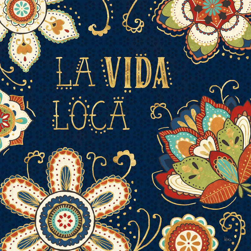 La Vida Loca II Blue by Veronique Charron. SKU 39490a. Archival Giclee Fine art print for wall decor.