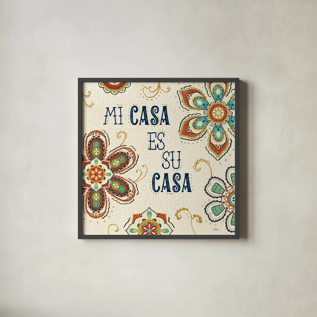 La Vida Loca III by Veronique Charron. Shown in a sleek black glass frame for a contemporary gallery look. Available as an archival giclee rolled canvas, fine art paper, or poster print. SKU 39482a.