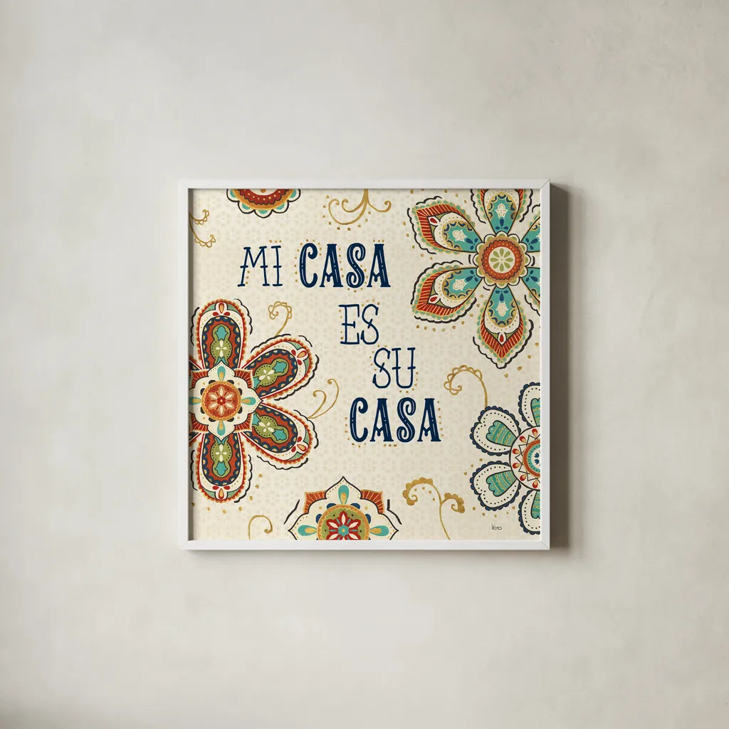 La Vida Loca III by Veronique Charron. Shown in a crisp white glass frame for a clean and minimalist style. Available as an archival giclee rolled canvas, fine art paper, or poster print. SKU 39482a.