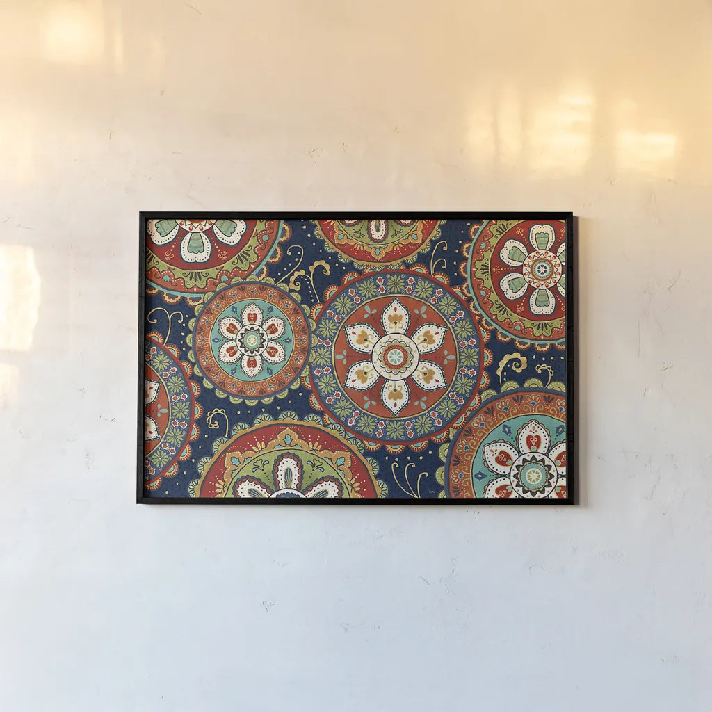 La Vida Loca IX Blue by Veronique Charron. shown as a paper print in a black flame. Available as a archival giclee rolled canvas, fine art paper, or poster print. SKU 39495i.