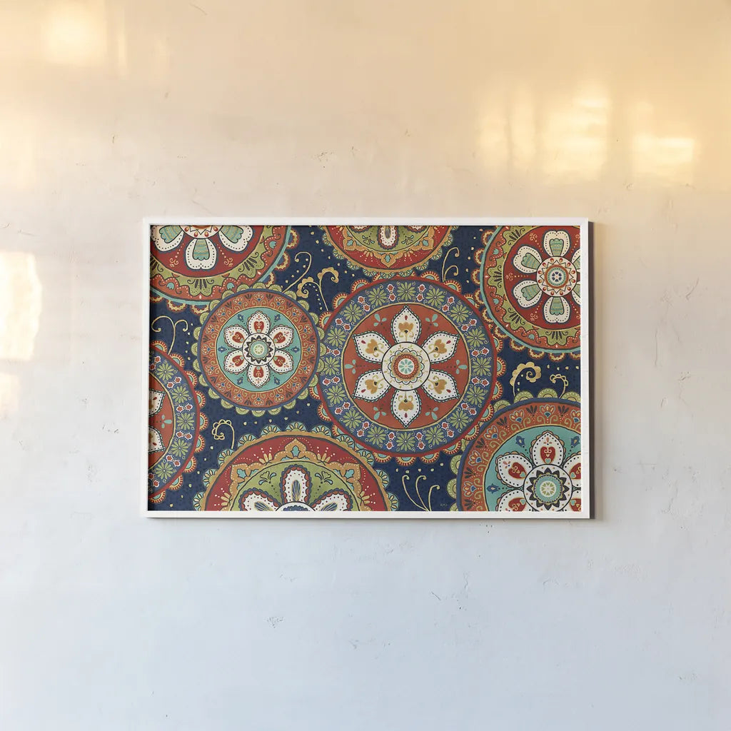 La Vida Loca IX Blue by Veronique Charron. shown as a paper print in a white frame. Available as a archival giclee rolled canvas, fine art paper, or poster print. SKU 39495i.