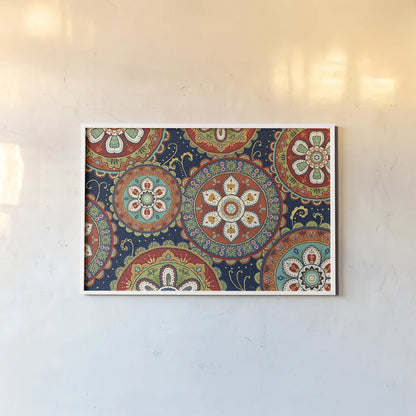 La Vida Loca IX Blue by Veronique Charron. shown as a paper print in a white frame. Available as a archival giclee rolled canvas, fine art paper, or poster print. SKU 39495i.