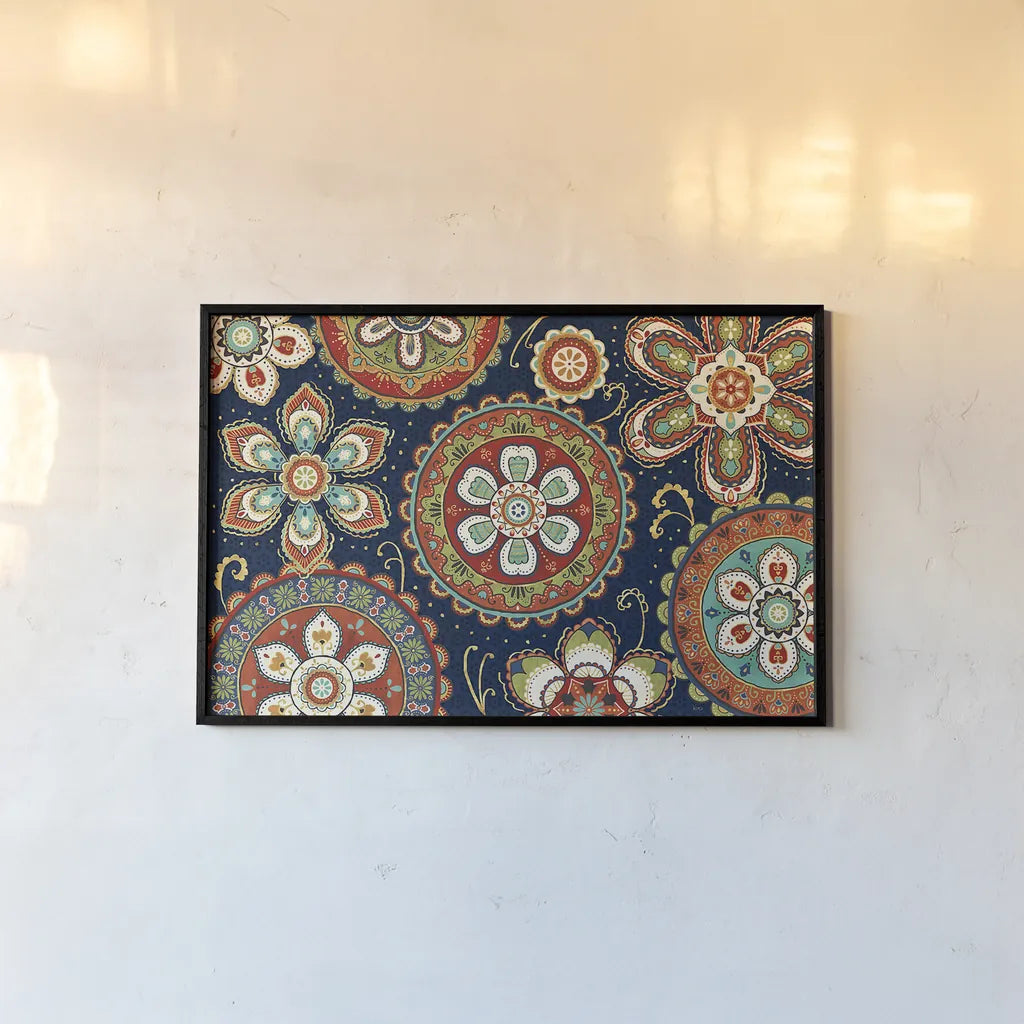 La Vida Loca VIII Blue by Veronique Charron. shown as a paper print in a black flame. Available as a archival giclee rolled canvas, fine art paper, or poster print. SKU 39494i.