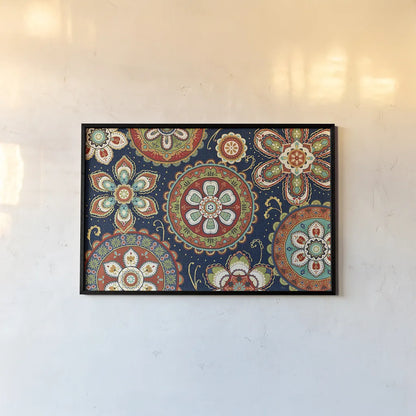 La Vida Loca VIII Blue by Veronique Charron. shown as a paper print in a black flame. Available as a archival giclee rolled canvas, fine art paper, or poster print. SKU 39494i.