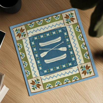 Lake Retreat Tile III by Veronique Charron. Shown as a detailed flat fine art print, highlighting archival giclee quality. Available as an archival giclee rolled canvas, fine art paper, or poster print. SKU 20329a.