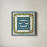 Lake Retreat Tile III by Veronique Charron. Shown in a sleek black glass frame for a contemporary gallery look. Available as an archival giclee rolled canvas, fine art paper, or poster print. SKU 20329a.
