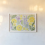 Lavender Garden I by Veronique Charron. shown as a paper print in a white frame. Available as a archival giclee rolled canvas, fine art paper, or poster print. SKU 94236i.
