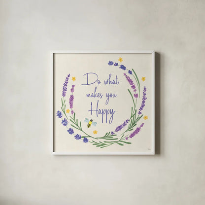 Lavender Garden IV by Veronique Charron. Shown in a crisp white glass frame for a clean and minimalist style. Available as an archival giclee rolled canvas, fine art paper, or poster print. SKU 94241a.