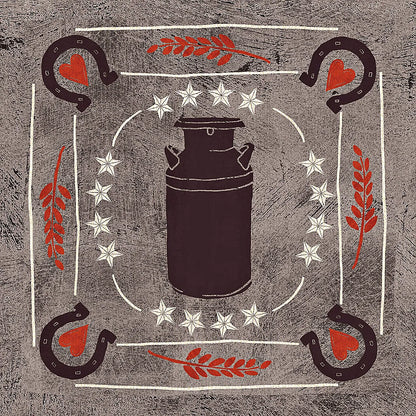 Little Red Farm Tile II by Veronique Charron. SKU 16894a. Archival Giclee Fine art print for wall decor.