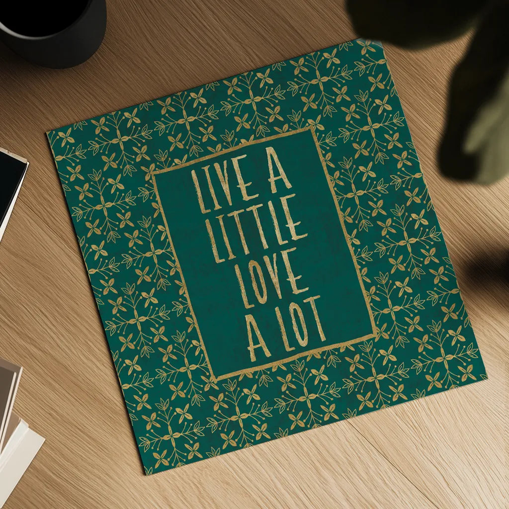 Live a Little by Veronique Charron. Shown as a detailed flat fine art print, highlighting archival giclee quality. Available as an archival giclee rolled canvas, fine art paper, or poster print. SKU 51142a.