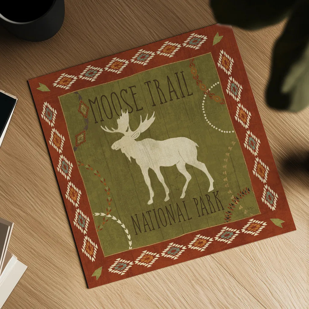 Lodge Resort II by Veronique Charron. Shown as a detailed flat fine art print, highlighting archival giclee quality. Available as an archival giclee rolled canvas, fine art paper, or poster print. SKU 20286a.