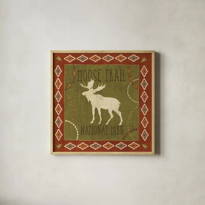 Lodge Resort II by Veronique Charron. Shown in a natural wood glass frame for a timeless modern aesthetic. Available as an archival giclee rolled canvas, fine art paper, or poster print. SKU 20286a.