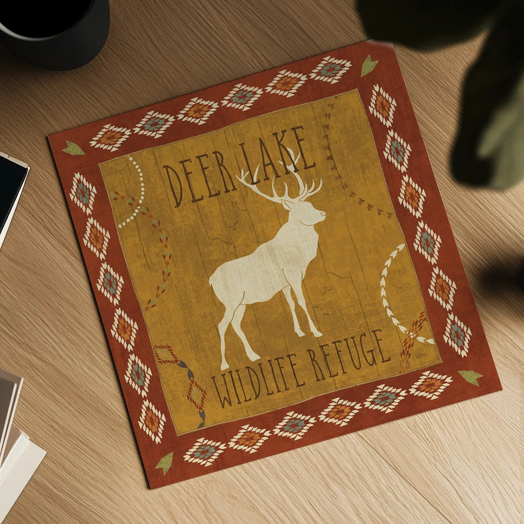 Lodge Resort III by Veronique Charron. Shown as a detailed flat fine art print, highlighting archival giclee quality. Available as an archival giclee rolled canvas, fine art paper, or poster print. SKU 20287a.