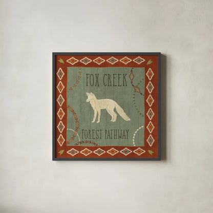 Lodge Resort IV by Veronique Charron. Shown in a sleek black glass frame for a contemporary gallery look. Available as an archival giclee rolled canvas, fine art paper, or poster print. SKU 20288a.