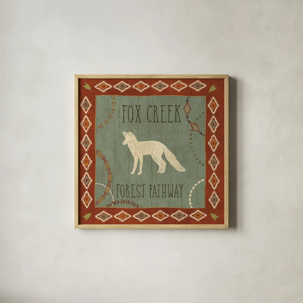 Lodge Resort IV by Veronique Charron. Shown in a natural wood glass frame for a timeless modern aesthetic. Available as an archival giclee rolled canvas, fine art paper, or poster print. SKU 20288a.