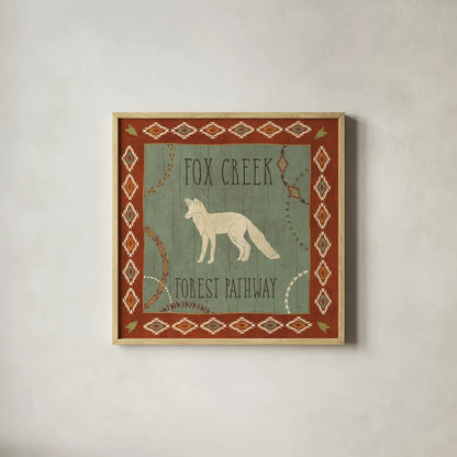 Lodge Resort IV by Veronique Charron. Shown in a natural wood glass frame for a timeless modern aesthetic. Available as an archival giclee rolled canvas, fine art paper, or poster print. SKU 20288a.