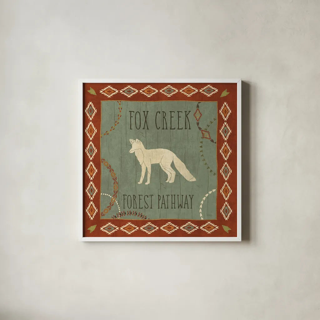 Lodge Resort IV by Veronique Charron. Shown in a crisp white glass frame for a clean and minimalist style. Available as an archival giclee rolled canvas, fine art paper, or poster print. SKU 20288a.