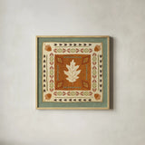 Lodge Resort Tile I by Veronique Charron. Shown in a natural wood glass frame for a timeless modern aesthetic. Available as an archival giclee rolled canvas, fine art paper, or poster print. SKU 20289a.