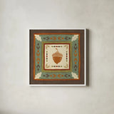 Lodge Resort Tile II by Veronique Charron. Shown in a crisp white glass frame for a clean and minimalist style. Available as an archival giclee rolled canvas, fine art paper, or poster print. SKU 20281a.