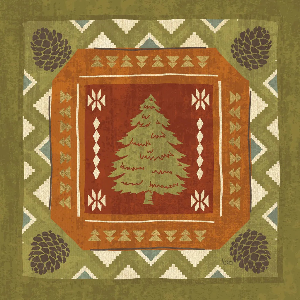 Lodge Resort Tile III by Veronique Charron. SKU 20282a. Archival Giclee Fine art print for wall decor.