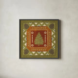 Lodge Resort Tile III by Veronique Charron. Shown in a sleek black glass frame for a contemporary gallery look. Available as an archival giclee rolled canvas, fine art paper, or poster print. SKU 20282a.