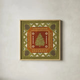 Lodge Resort Tile III by Veronique Charron. Shown in a natural wood glass frame for a timeless modern aesthetic. Available as an archival giclee rolled canvas, fine art paper, or poster print. SKU 20282a.