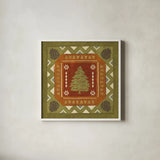 Lodge Resort Tile III by Veronique Charron. Shown in a crisp white glass frame for a clean and minimalist style. Available as an archival giclee rolled canvas, fine art paper, or poster print. SKU 20282a.