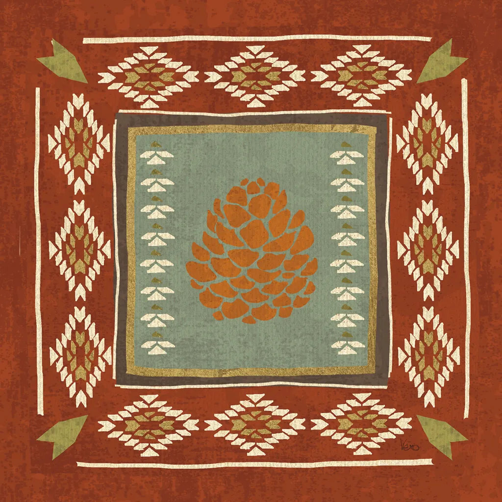 Lodge Resort Tile IV by Veronique Charron. SKU 20283a. Archival Giclee Fine art print for wall decor.