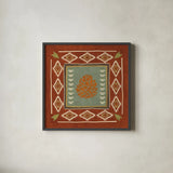 Lodge Resort Tile IV by Veronique Charron. Shown in a sleek black glass frame for a contemporary gallery look. Available as an archival giclee rolled canvas, fine art paper, or poster print. SKU 20283a.