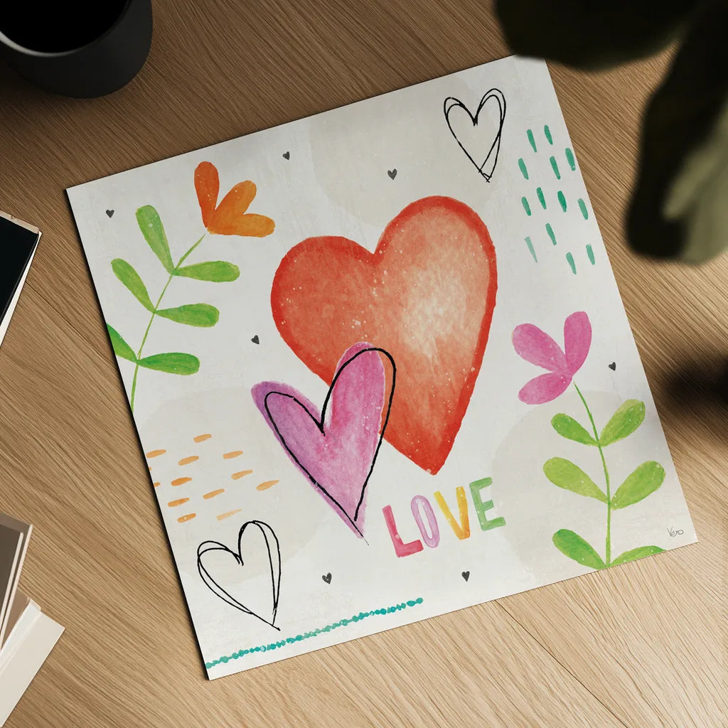 Love Connection I by Veronique Charron. Shown as a detailed flat fine art print, highlighting archival giclee quality. Available as an archival giclee rolled canvas, fine art paper, or poster print. SKU 87042a.