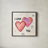 Love Connection II by Veronique Charron. Shown in a sleek black glass frame for a contemporary gallery look. Available as an archival giclee rolled canvas, fine art paper, or poster print. SKU 87043a.