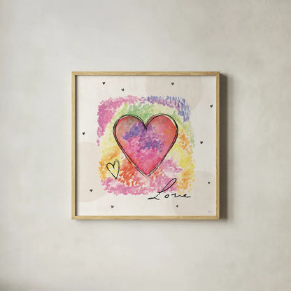 Love Connection IV by Veronique Charron. Shown in a natural wood glass frame for a timeless modern aesthetic. Available as an archival giclee rolled canvas, fine art paper, or poster print. SKU 87045a.