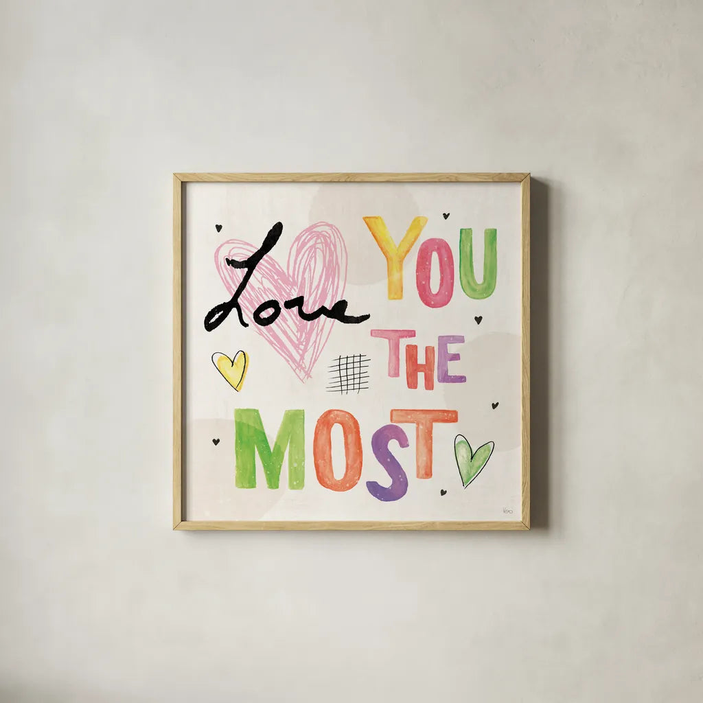 Love Connection V by Veronique Charron. Shown in a natural wood glass frame for a timeless modern aesthetic. Available as an archival giclee rolled canvas, fine art paper, or poster print. SKU 87046a.