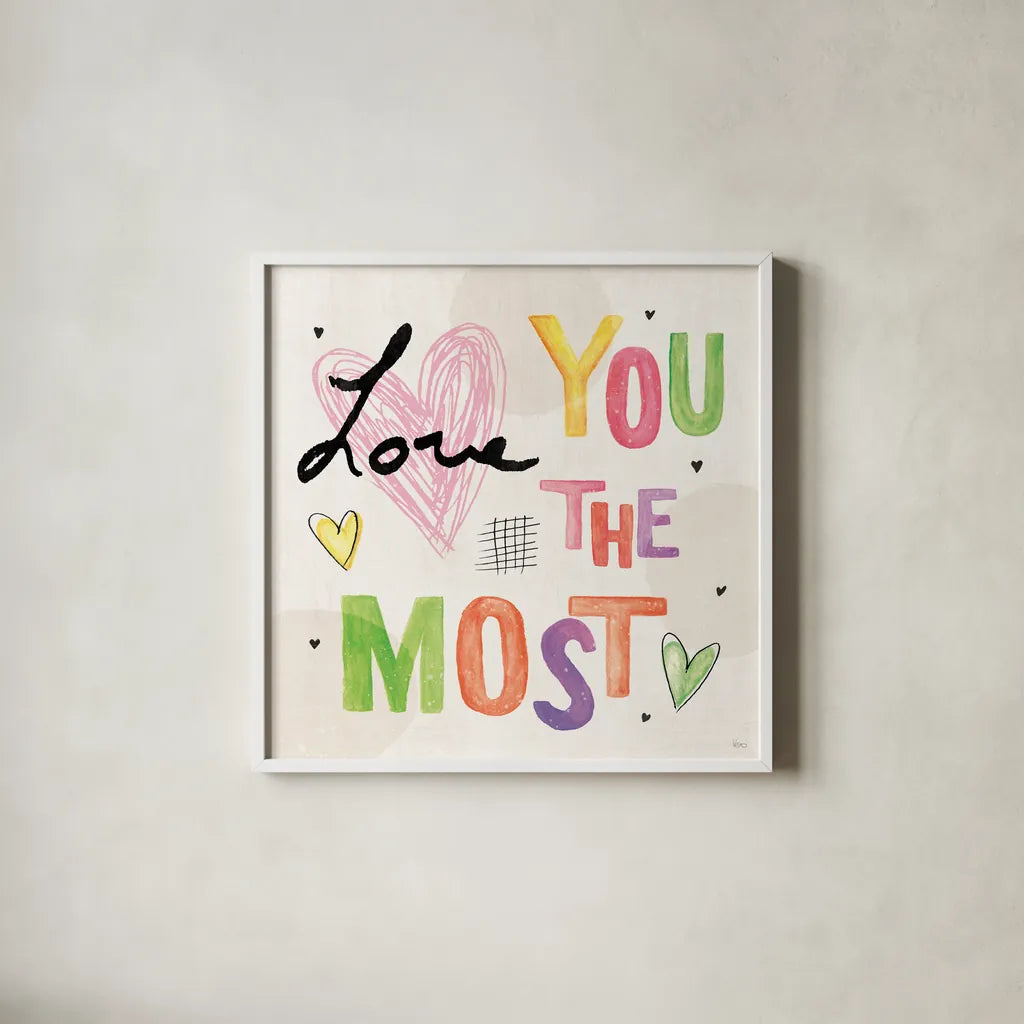 Love Connection V by Veronique Charron. Shown in a crisp white glass frame for a clean and minimalist style. Available as an archival giclee rolled canvas, fine art paper, or poster print. SKU 87046a.