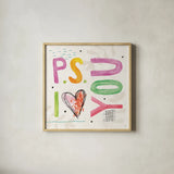 Love Connection VI by Veronique Charron. Shown in a natural wood glass frame for a timeless modern aesthetic. Available as an archival giclee rolled canvas, fine art paper, or poster print. SKU 87047a.