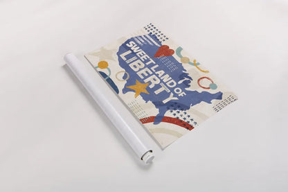 Love and Liberty I by Veronique Charron. shown as a rolled paper print. Available as archival giclee rolled canvas, fine art paper, or poster print. SKU 72883i.