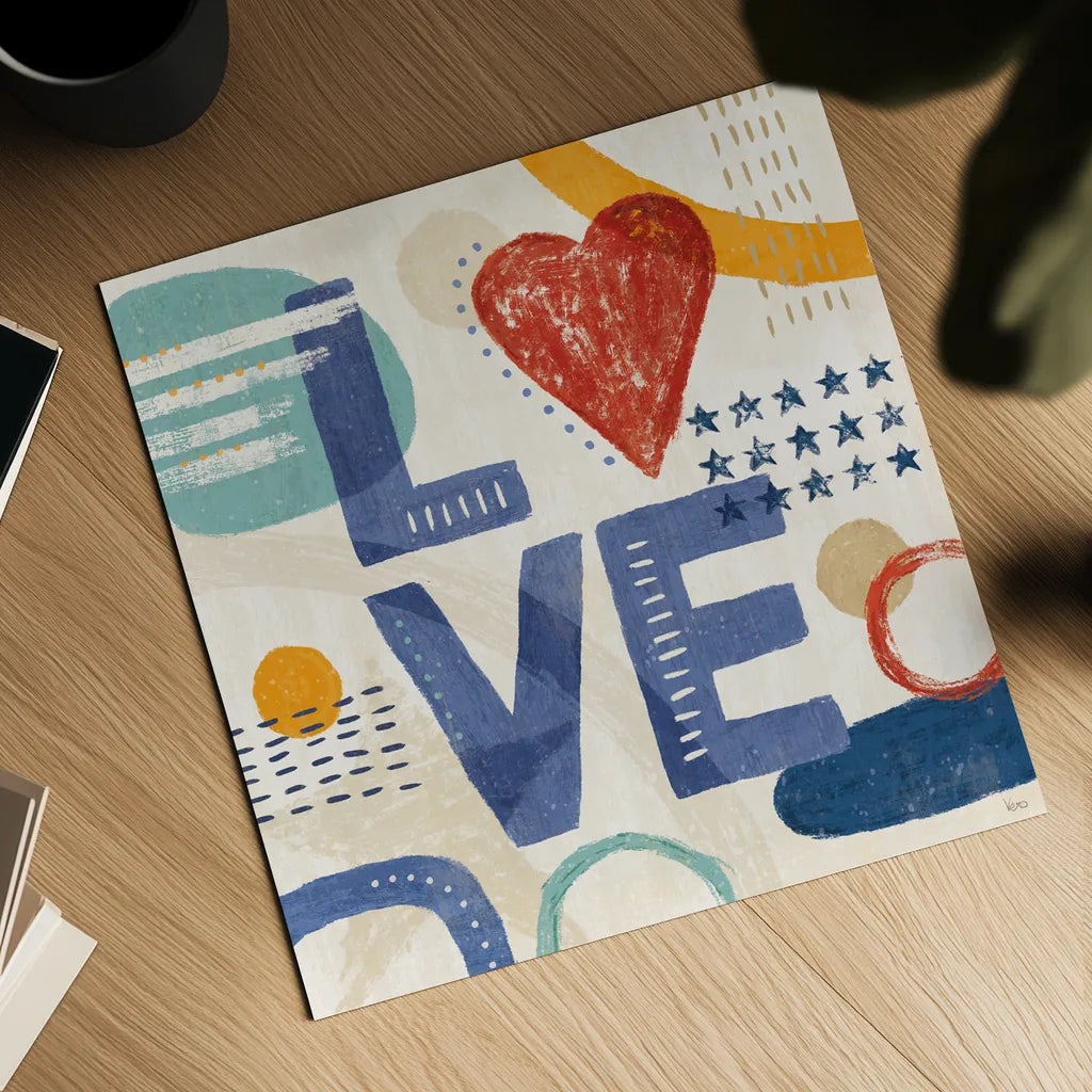 Love and Liberty VI by Veronique Charron. Shown as a detailed flat fine art print, highlighting archival giclee quality. Available as an archival giclee rolled canvas, fine art paper, or poster print. SKU 72888a.