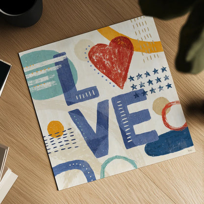 Love and Liberty VI by Veronique Charron. Shown as a detailed flat fine art print, highlighting archival giclee quality. Available as an archival giclee rolled canvas, fine art paper, or poster print. SKU 72888a.