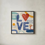 Love and Liberty VI by Veronique Charron. Shown in a sleek black glass frame for a contemporary gallery look. Available as an archival giclee rolled canvas, fine art paper, or poster print. SKU 72888a.