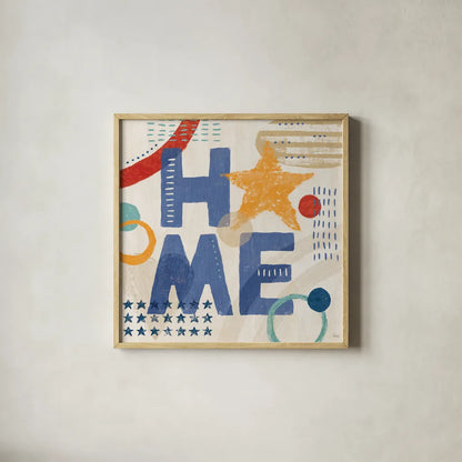 Love and Liberty VII by Veronique Charron. Shown in a natural wood glass frame for a timeless modern aesthetic. Available as an archival giclee rolled canvas, fine art paper, or poster print. SKU 72889a.