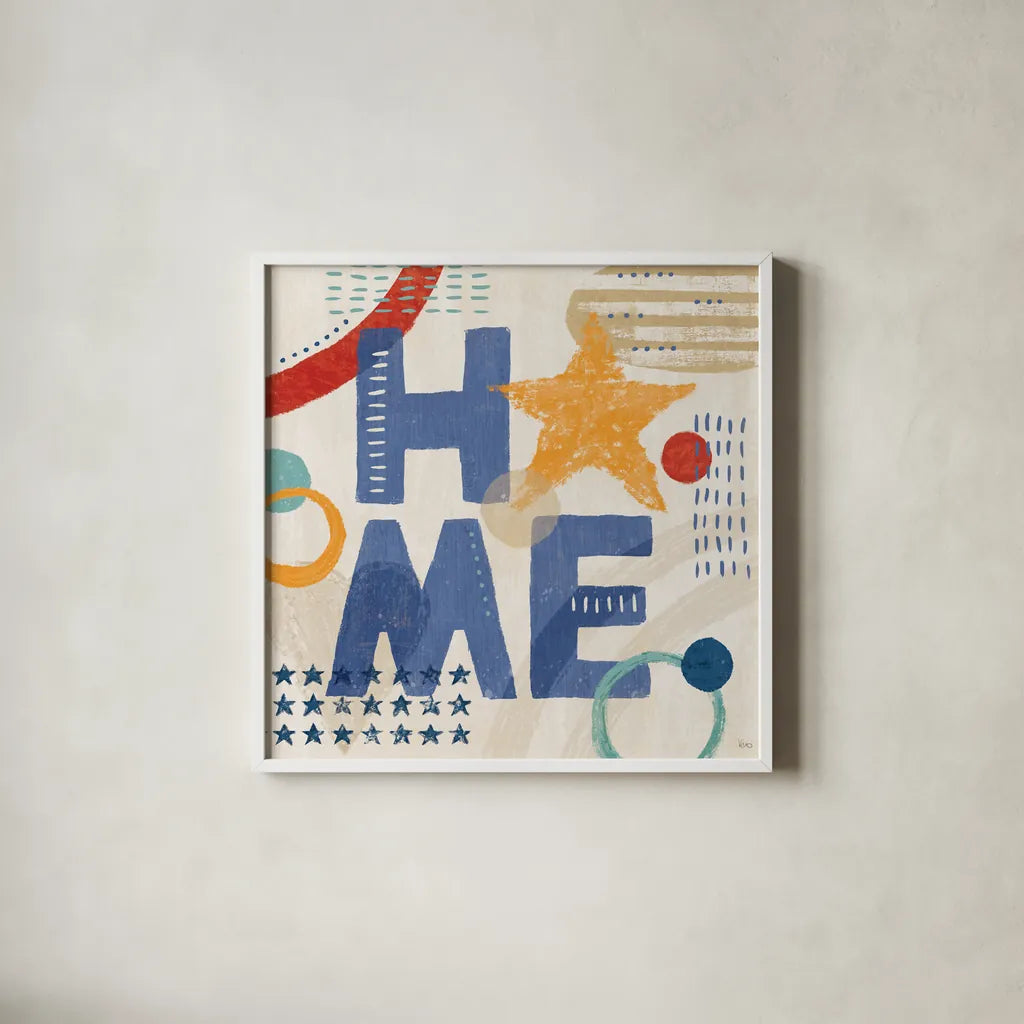 Love and Liberty VII by Veronique Charron. Shown in a crisp white glass frame for a clean and minimalist style. Available as an archival giclee rolled canvas, fine art paper, or poster print. SKU 72889a.