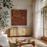 Majestic II by Veronique Charron. Shown in a natural wood frame in a cozy modern living room. Available as an archival giclee rolled canvas, fine art paper, or poster print. SKU 41725a.