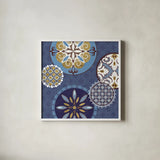 Mediterranean Blue II by Veronique Charron. Shown in a crisp white glass frame for a clean and minimalist style. Available as an archival giclee rolled canvas, fine art paper, or poster print. SKU 17655a.